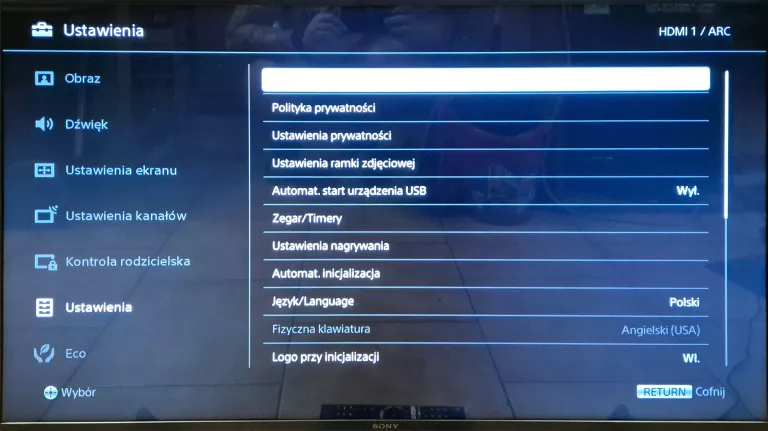 TELEWIZOR SONY BRAVIA 43WF660