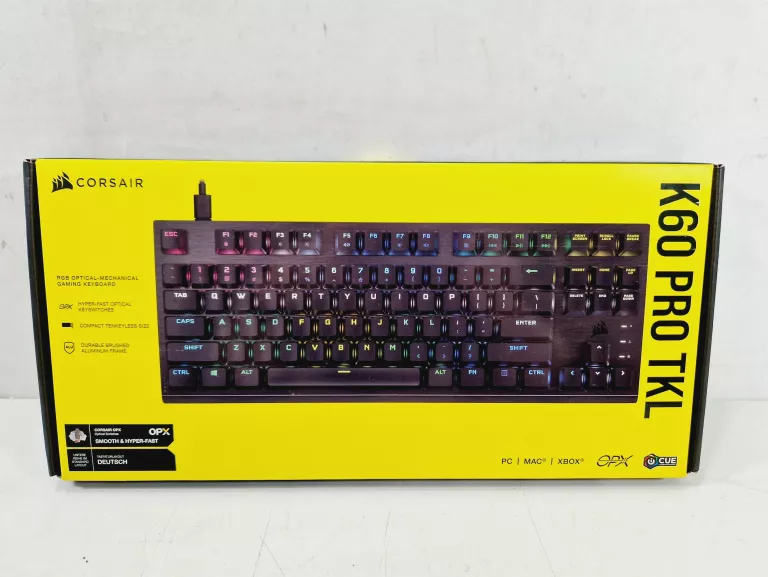 KLAWIATURA CORSAIR K60 PRO TKL | RGB OPTYCZNO-MECHANICZNA | PC MAC XBOX