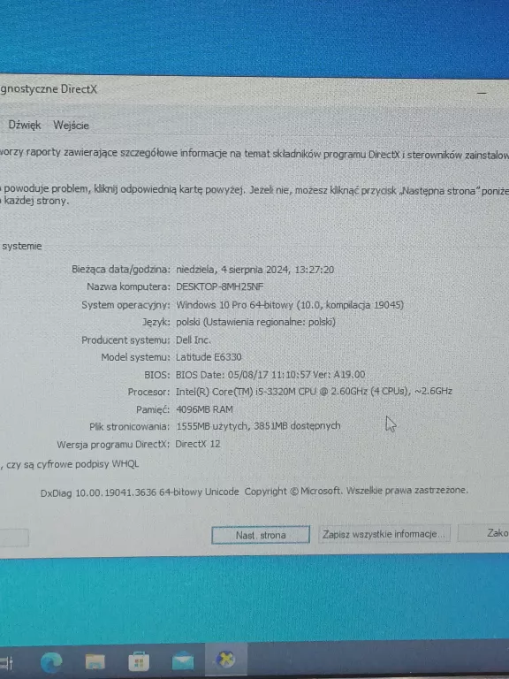 LAPTOP DELL LATITUDE E6330 INTEL CORE I5-3320M/4GB RAM/ 128GB