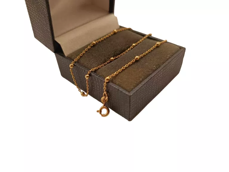ZŁOTA BRANSOLETKA Z KULECZKAMI NA RĘKĘ/NOGĘ PR.585 25CM | 1,35 G