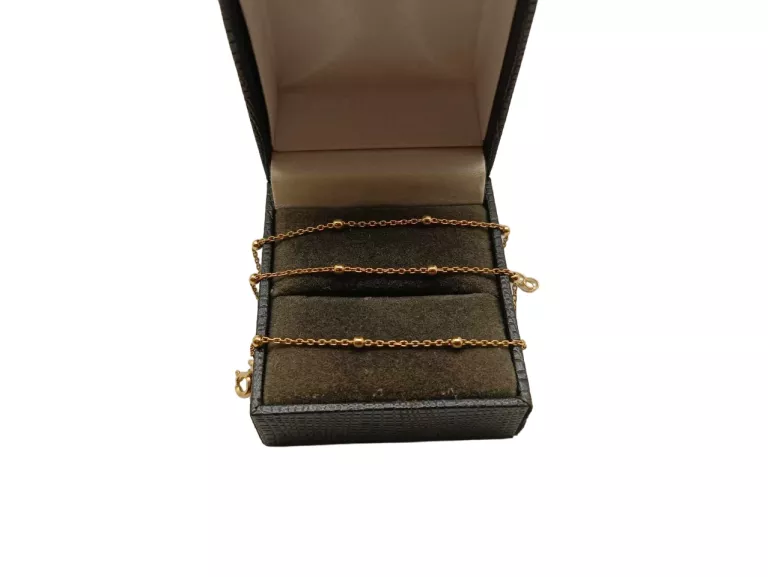 ZŁOTA BRANSOLETKA Z KULECZKAMI NA RĘKĘ/NOGĘ PR.585 25CM | 1,35 G