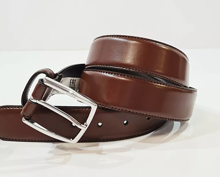 PASEK HUGO BOSS BRĄZOWY SKÓRZANY 110-42
