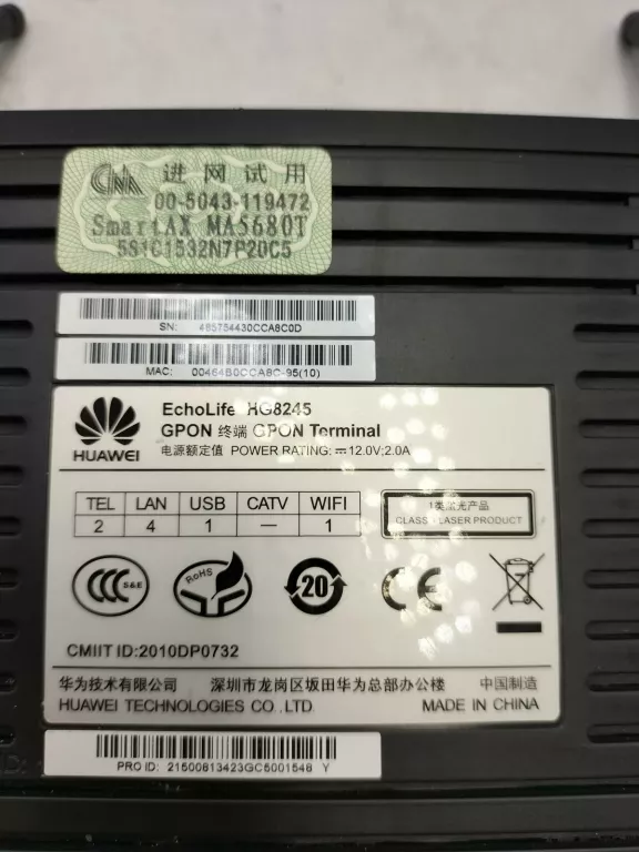 ROUTER PRZEWODOWY HUAWEI ECHOLIFE HG8245