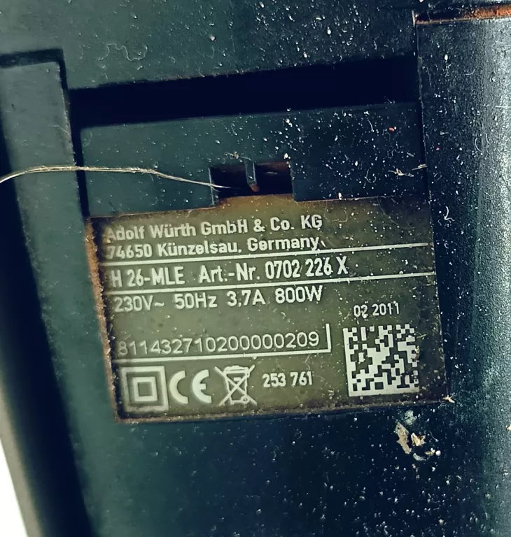 MŁOTOWIERTARKA WURTH MASTER H 26-MLE W WALIZCE