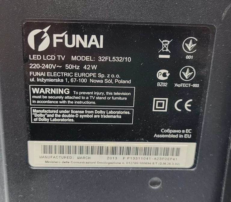 TELEWIZOR FUNAI 32FL532/10