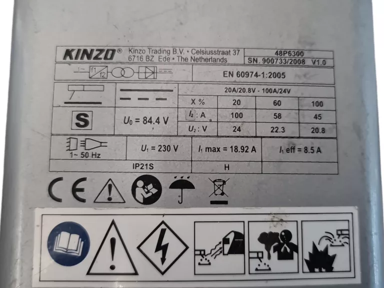 SPAWARKA INWERTOROWA MMA IGBT KINZO 48P6300