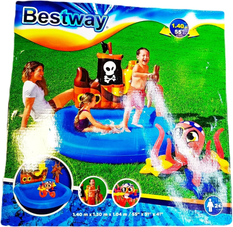 BASEN DMUCHANY BESTWAY WODNY PLAC ZABAW DLA DZIECI STATEK PIRACKI 140X130C