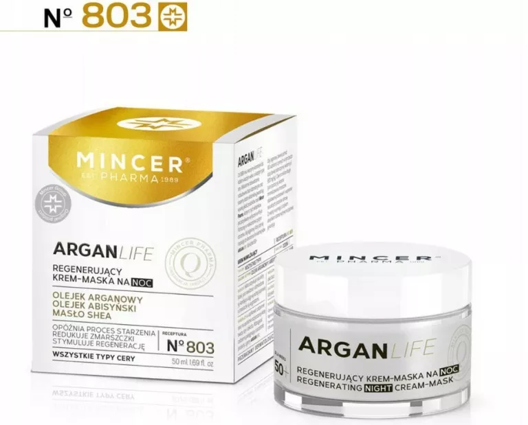 MINCER PHARMA ARGANLIFE KREM DO TWARZY REGENERUJĄCY NA NOC NO.803 50ML