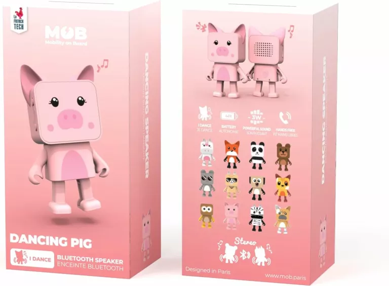 TAŃCZĄCY PRZENOŚNY GŁOŚNIK BLUETOOTH DANCING ANIMAL ŚWINKA MOBILITYONBOARD