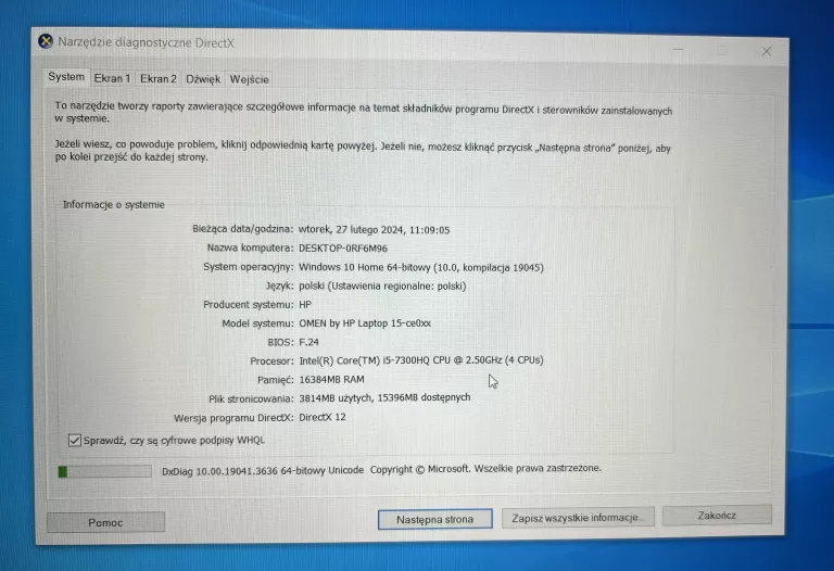 LAPTOP HP OMEN 15-CE008NW / ZESTAW