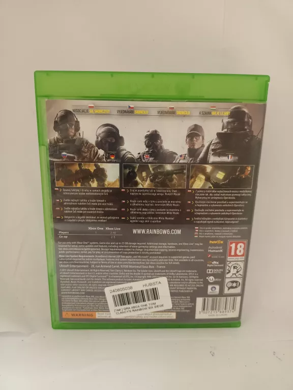 GRA XBOX ONE TOM CLANCY'S RAINBOW SIX SIEGE