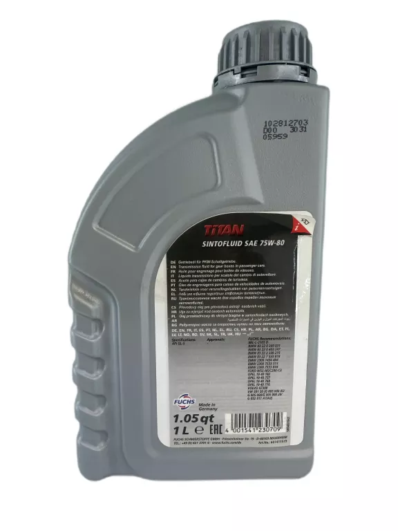 OLEJ PRZEKŁADNIOWY FUCHS TITAN SINTOFLUID SAE 75W-80 SKRZYNIE M32,40