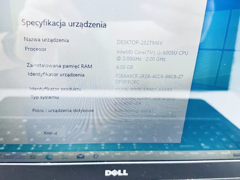 LAPTOP DELL P51F + ŁAD WIN 10/1TB HDD/4GB/I3 5 GEN OPIS !!