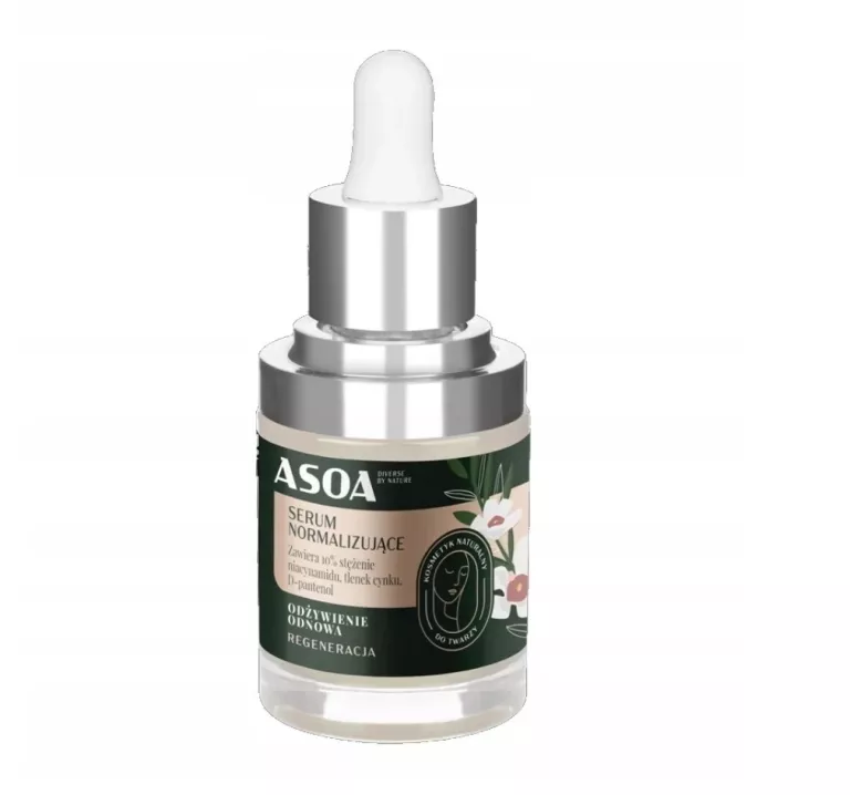 ASOA SERUM DO TWARZY NORMALIZUJĄCE Z NIACYNAMIDEM 10% TLENEK CYNKU 30ML