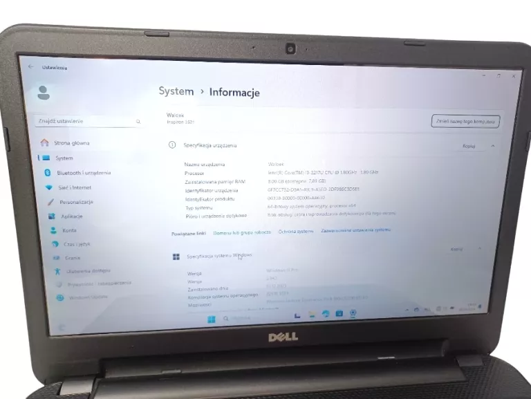 LAPTOP DELL P28F + ŁADOWARKA