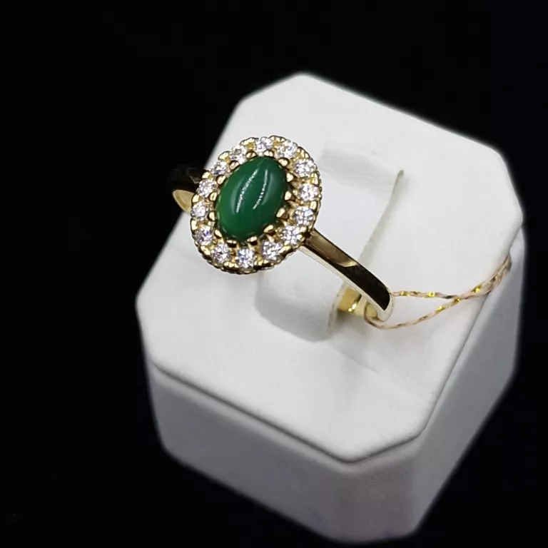 piekny-zloty-pierscionek-z-zielonym-oczkiem-zareczynowy-585-238g-polecam-kosciuszki-29-rogozno