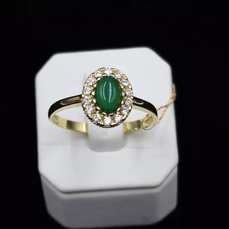 piekny-zloty-pierscionek-z-zielonym-oczkiem-zareczynowy-585-238g-polecam-rozmiarsrednica-wew-mm-372-13