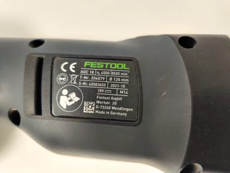 SZLIFIERKA KĄTOWA FESTOOL AGC 18
