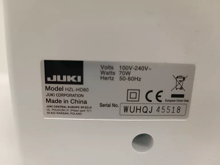 MASZYNA WIELOCZYNNOŚCIOWA JUKI HZL-HD80