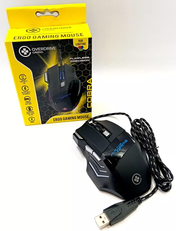 MYSZKA PRZEWODOWA OVERDRIVE GAMING COBRA JAK NOWA!
