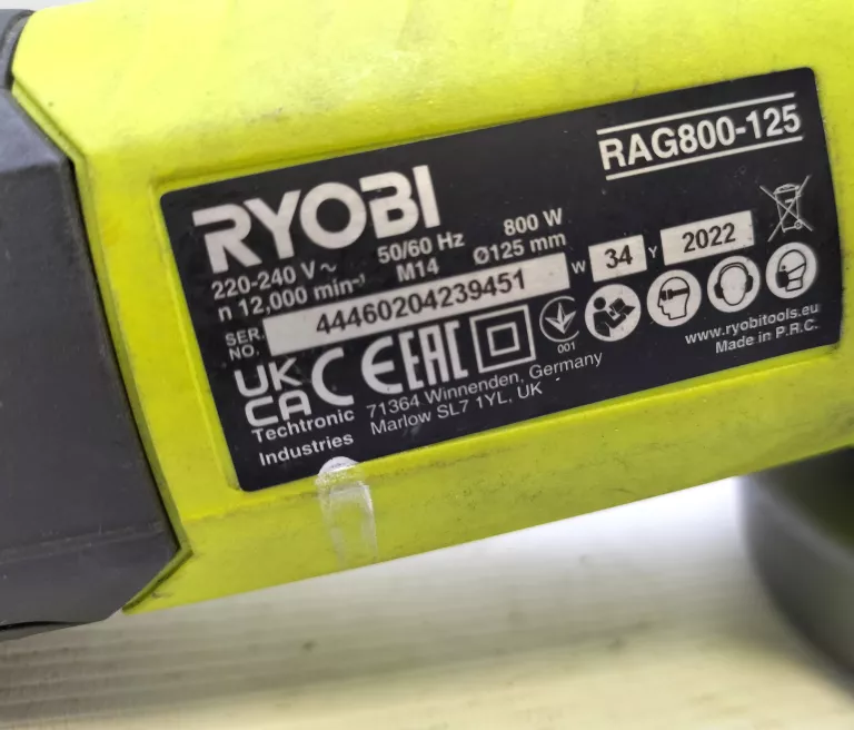SZLIFIERKA RYOBI RAG800-125