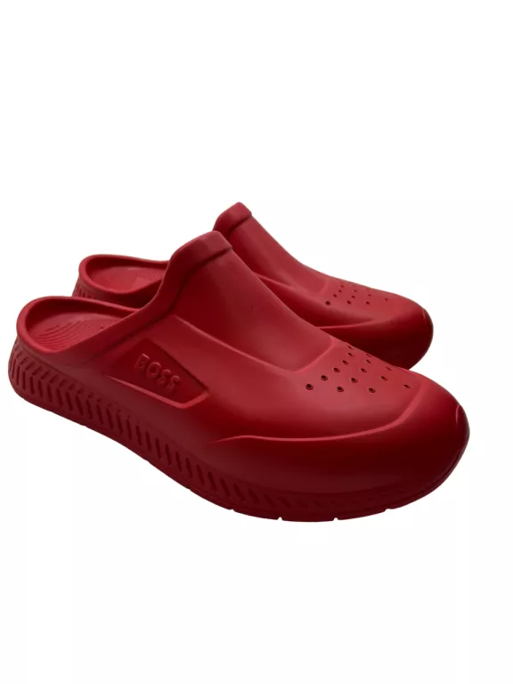 HUGO BOSS DREWNIAKI CHODAKI KLAPKI CZERWONE/ ROZMIAR 40