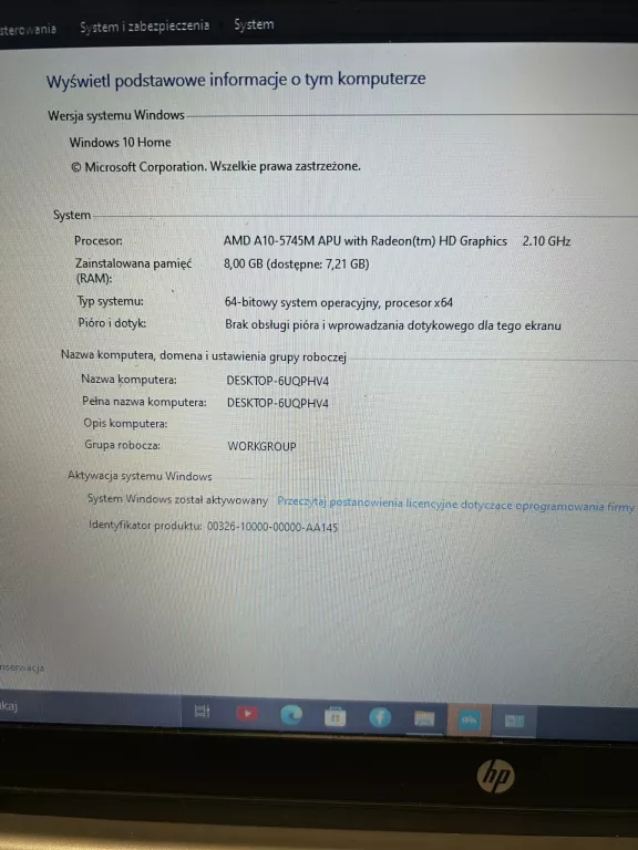 HP ENVY RT3290 1TB/8GB, AMD A10 - 4RDZ , W10H, + ŁADOWARKA