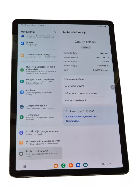 TABLET SAMSUNG GALAXY TAB S6 XEO T-865 6GB / 128GB