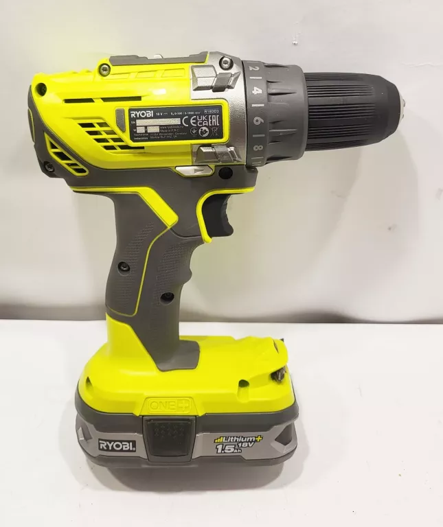 WKRĘTARKA RYOBI R18DD3 18V + AKUMULATOR 1,5 AH + ŁADOWARKA + TORBA