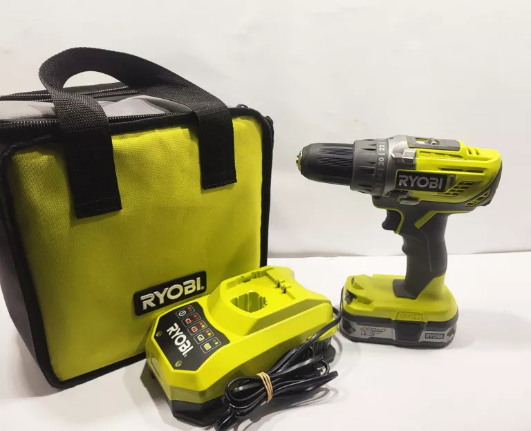 WKRĘTARKA RYOBI R18DD3 18V + AKUMULATOR 1,5 AH + ŁADOWARKA + TORBA