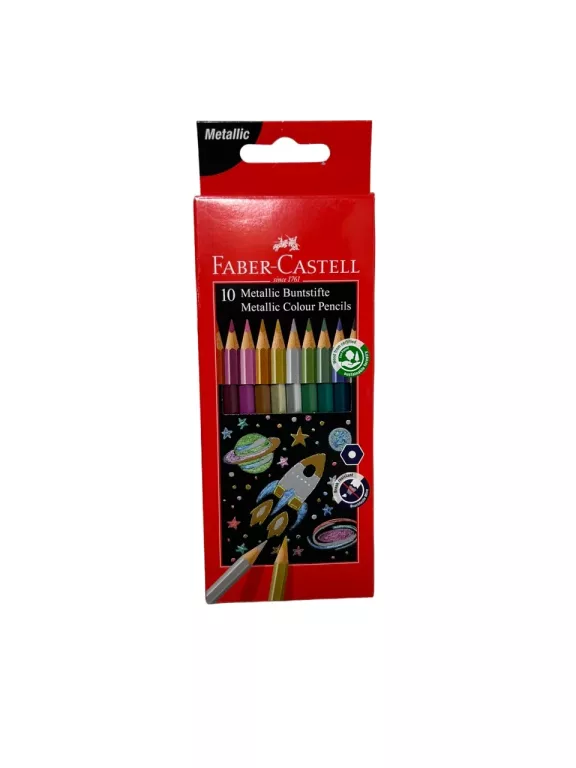 KREDKI METALICZNE FABER-CASTELL 10 KOLORÓW SZKOLNE
