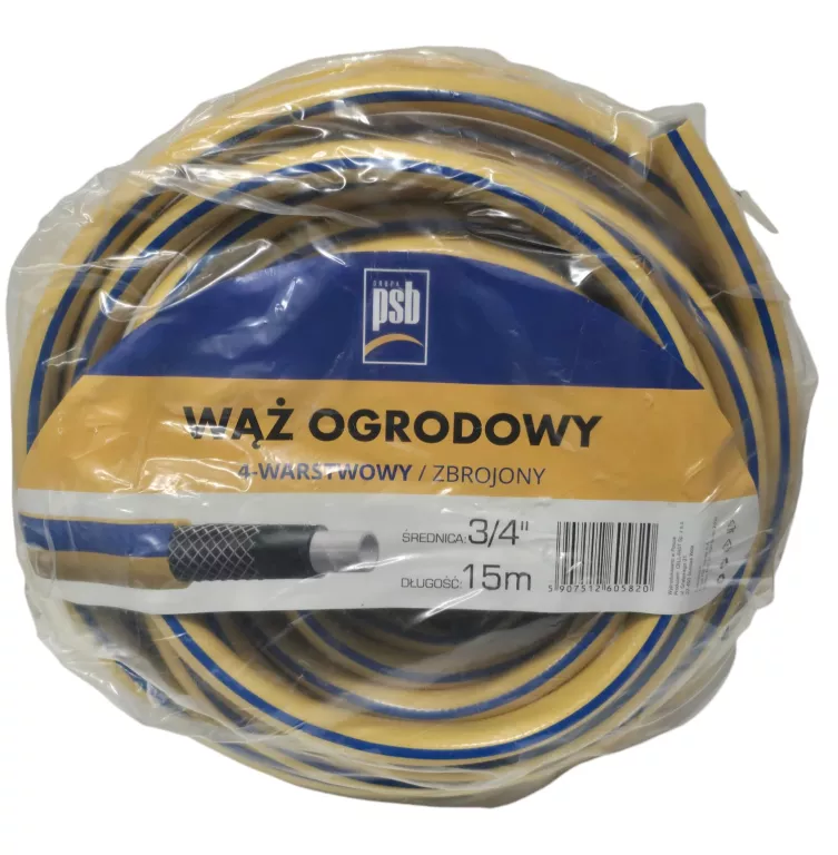 WĄŻ OGRODOWY 4 WARSTWOWY 3/4" - 15 M PSB ZBROJONY