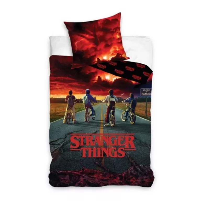 KOMPLET POŚCIELI POŚCIEL NETFLIX CARBOTEX 160 X 200 CM STRANGER THINGS