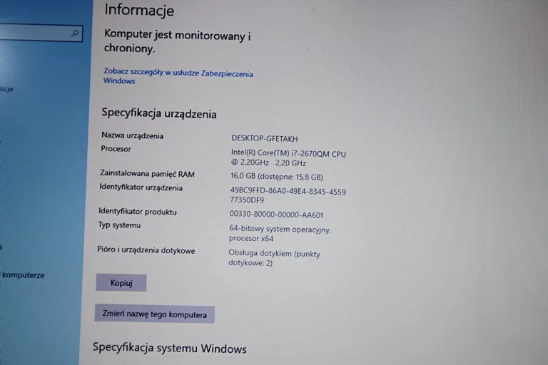 LAPTOP LENOVO W520/ 128GB SSD/ I7/ 16GB RAM