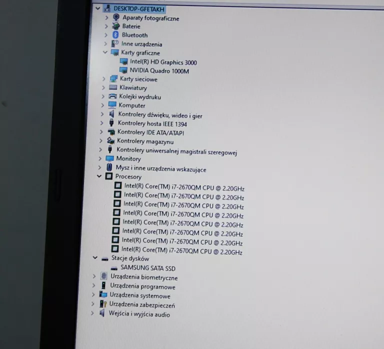 LAPTOP LENOVO W520/ 128GB SSD/ I7/ 16GB RAM