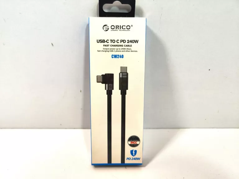 KABEL PRZEWÓD KĄTOWY ŁADOWARKA USB C 240 W 48V 5A 480 MB/S NYLONOWA 1M