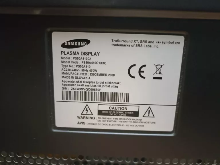 TELEWIZOR SAMSUNG PLASMA PS50A410C1