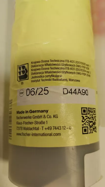 KOTWA CHEMICZNA FISCHER FIP C 300T 300ML MOCNE MOCOWANIE DO BETONU I CEGIE