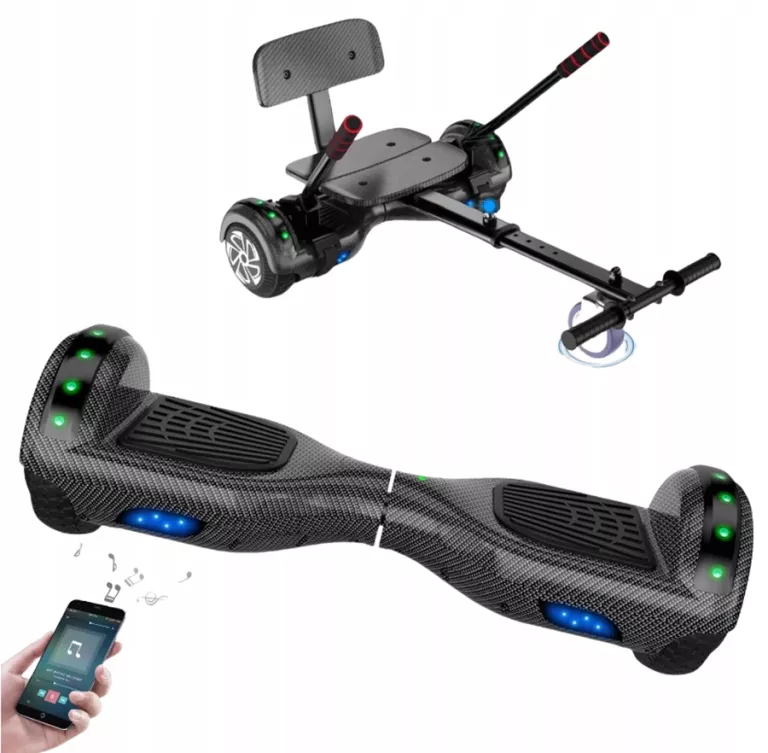 DESKOROLKA ELEKTRYCZNA+GOKART SISIGAD CARBON FIBER BLACK IDEALNY PREZENT!