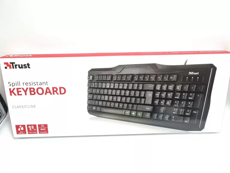 KLAWIATURA PRZEWODOWA TRUST SPILL RESISTANT KEYBOARD CLASSICLINE KPL