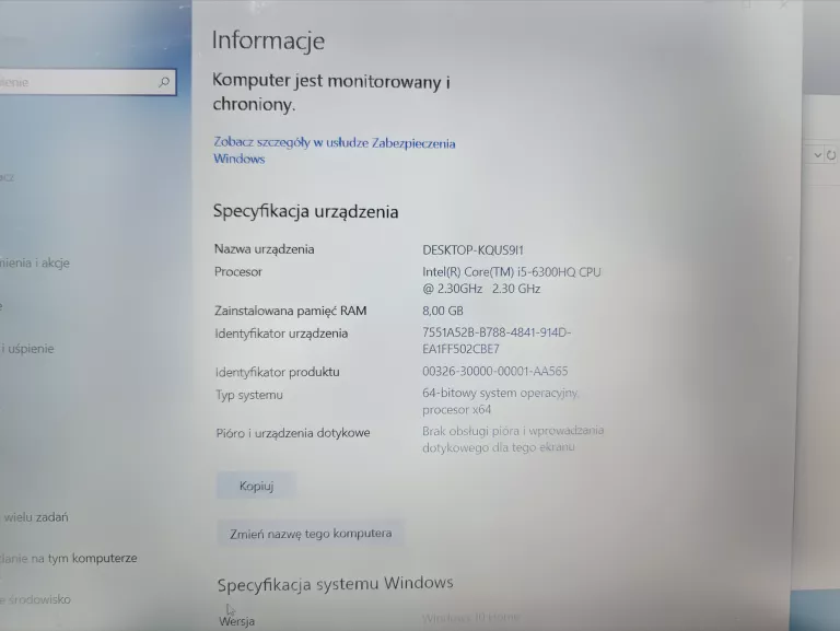 LAPTOP MSI GL62 6QC/ 256SSD/I5 6 GEN/8RAM/GFORCE 940MX W TORBIE + ŁAD OPI