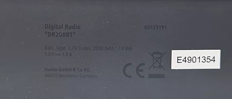 RADIO SIECIOWO-BATERYJNE DAB+ FM HAMA DR200BT