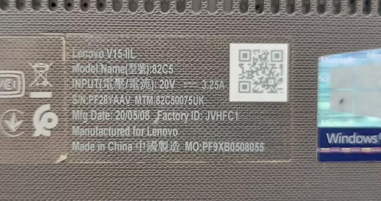 LAPTOP LENOVO V15-IIL 12/256 GB CORE I5-10 W11