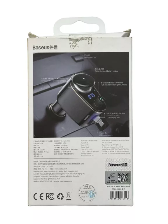 TRANSMITER SAMOCHODOWY BASEUS CCALL-RH01