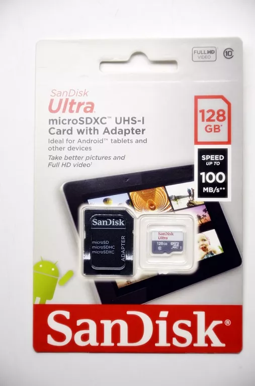 KARTA PAMIĘCI SANDISK ULTRA MICROSDXC 128 GB CLASS 10 UHS-I 100 MB/S