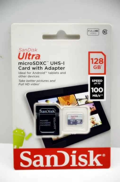 KARTA PAMIĘCI SANDISK ULTRA MICROSDXC 128 GB CLASS 10 UHS-I 100 MB/S
