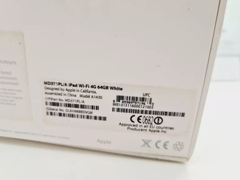 TABLET IPAD 4G 64GB A1430 OPIS