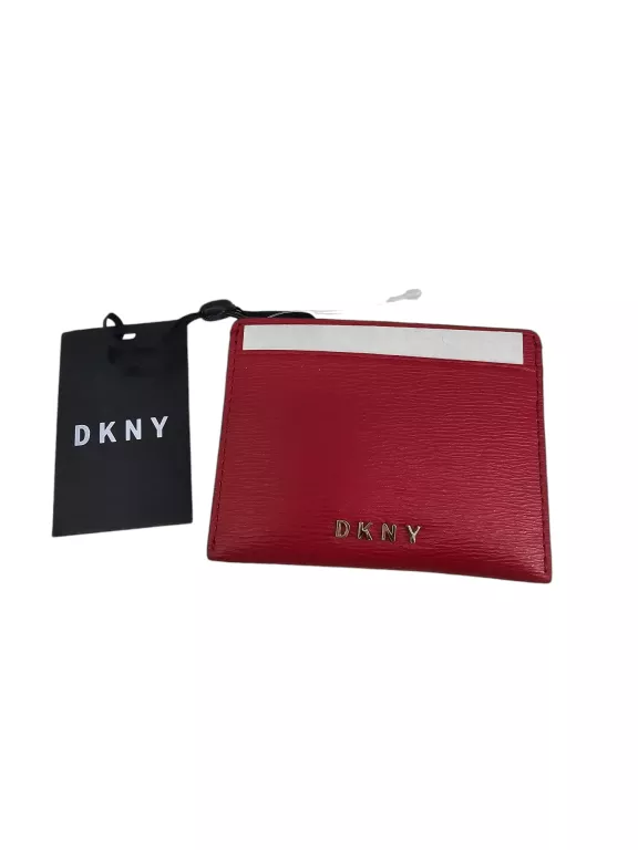 DKNY ETUI NA KARTY SKÓRZANE CZERWONE