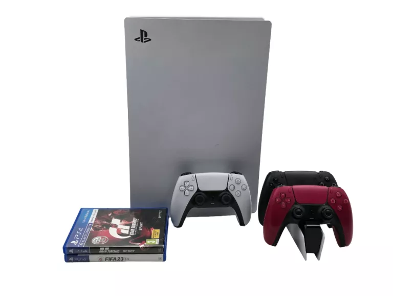 KONSOLA SONY PLAYSTATION 5 PS5 Z NAPĘDEM CFI-1216A 825GB + 3 PADY + 2 GRY