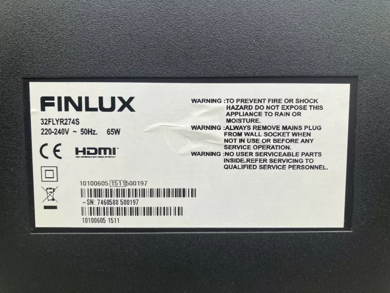 TELEWIZOR FINLUX 32FLYR274S 32" + PILOT + DEKODER WIWA